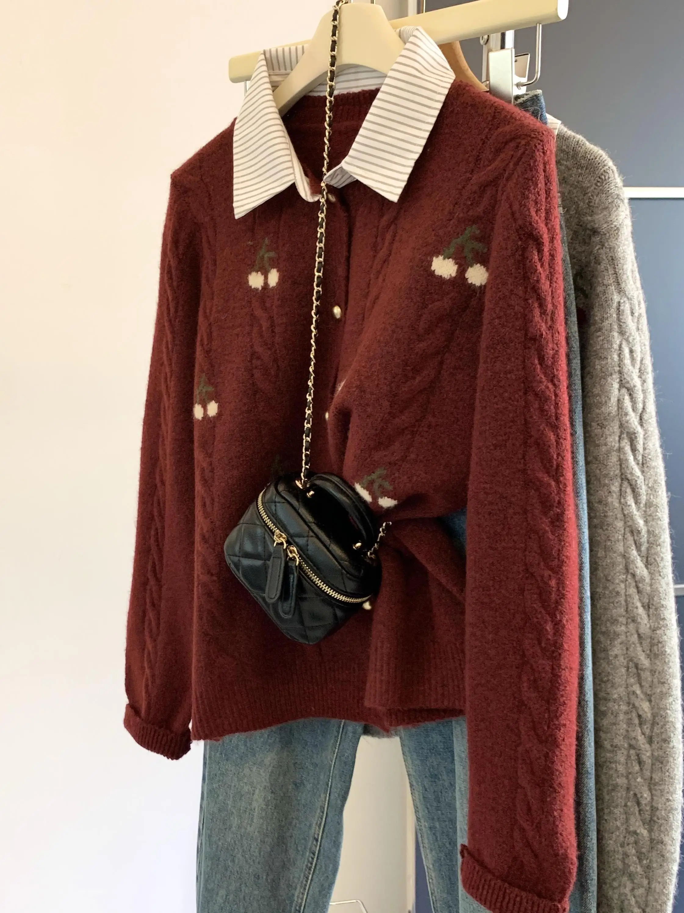 Damski luźny sweter z dzianiny – Embroidery Rose recenzja i cena