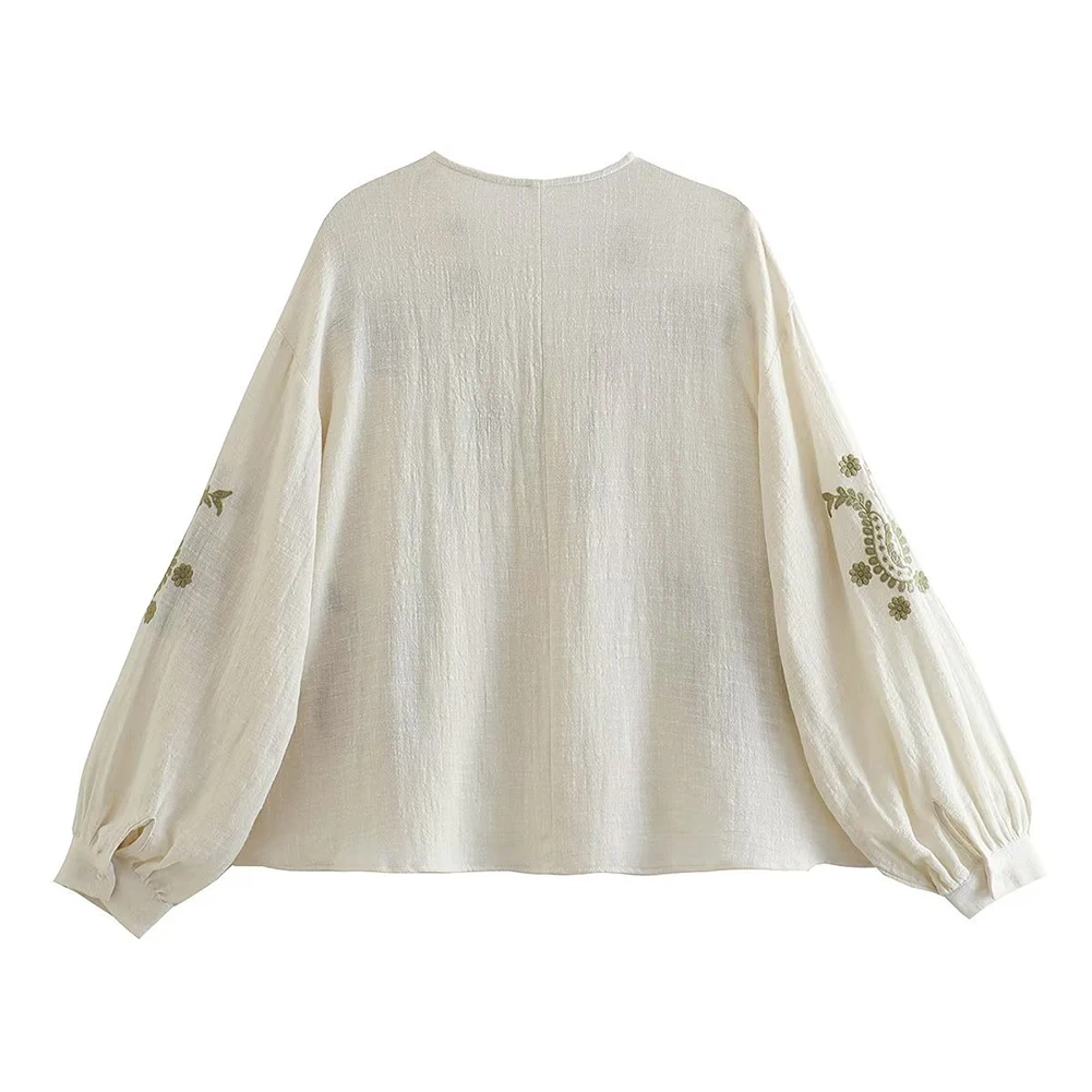 Damska nowa luźna bawełniana k – Embroidery Cotton Shirt recenzja i cena